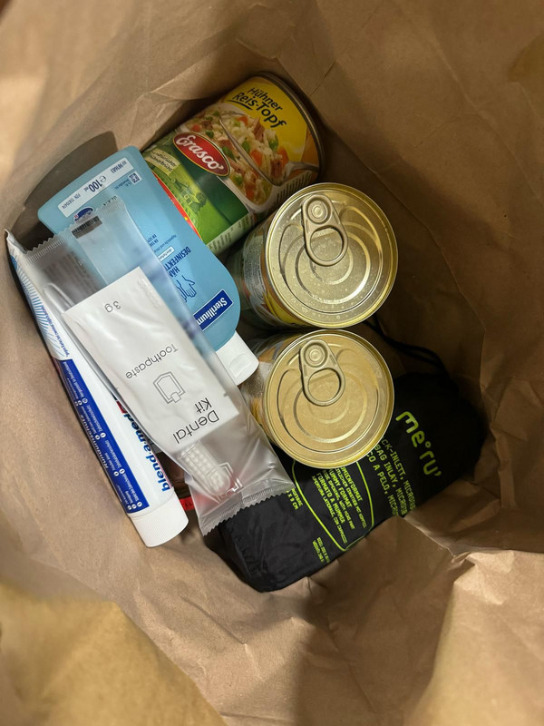 Inhalt einer Spendentüte Inhalt einer Spendentüte